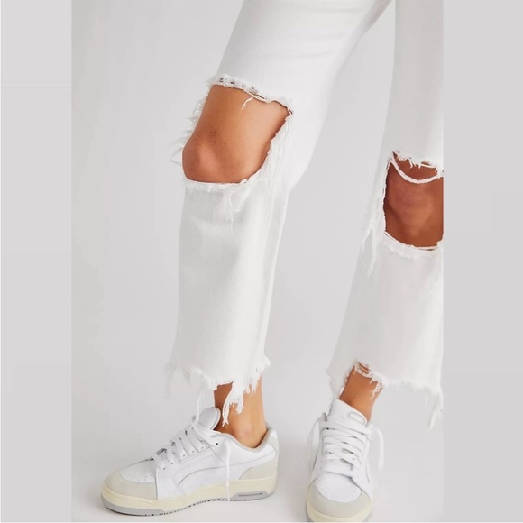 NWT Free People We the Free Maggie Distress MidRise Straight Crop Jeans Size26 - Picture 3 of 13
